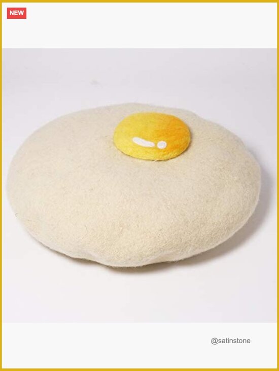 Cartoon Egg Beret Vintage Artist Hat Kawaii Story Cute Cap 95% Wool main image 4